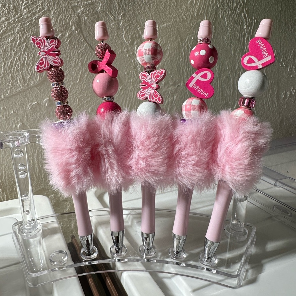 Breast Cancer Awareness Decorative Pens Set of 5